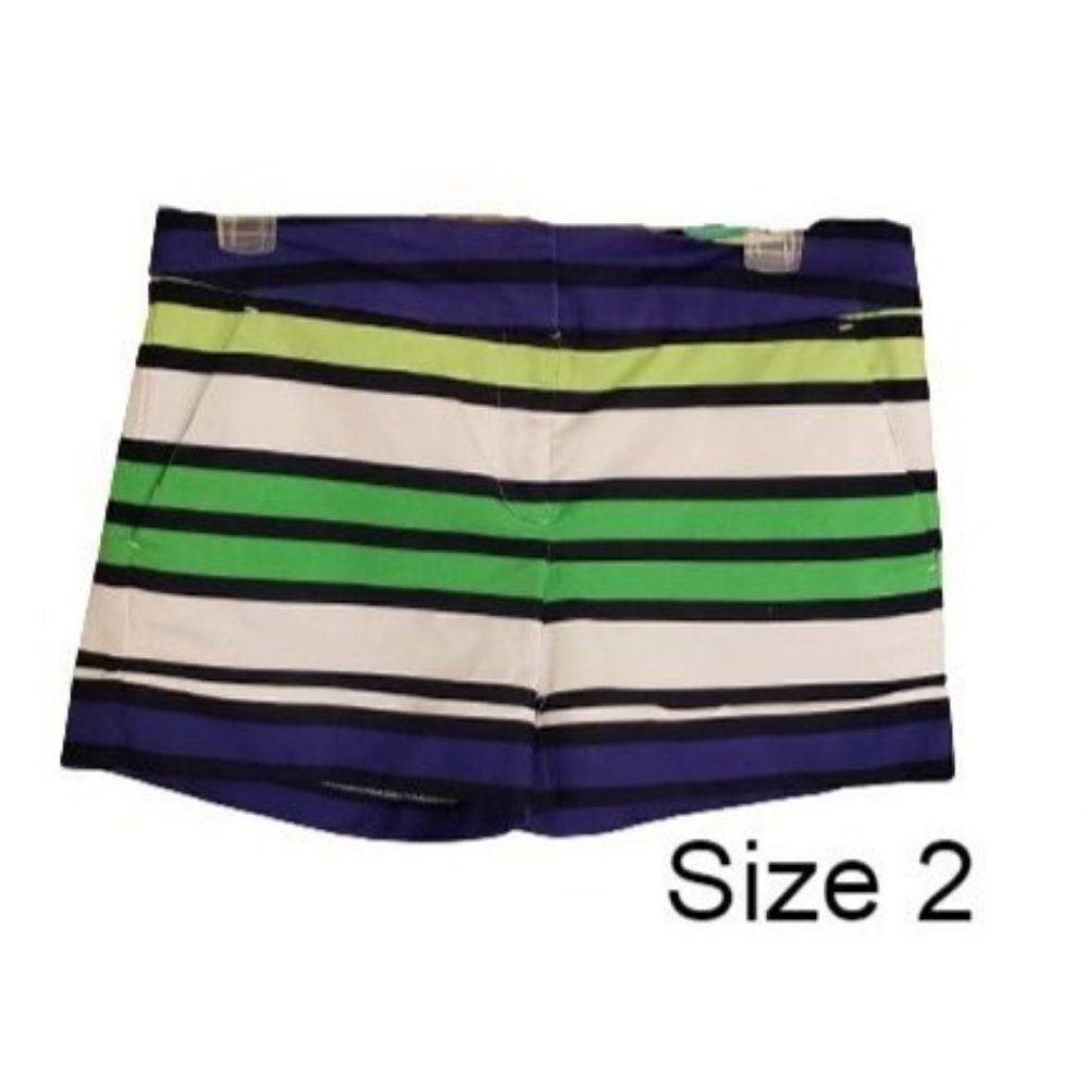 Women's Chino Low Rise Shorts Striped Chic Casual Shorts Pockets Size 2 NWOT